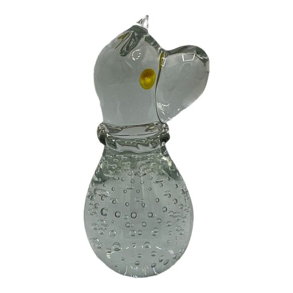 Vintage Art Circus Glass Dog Bear Clear Bullicante Paperweight Great Dane Ruffle - Picture 4 of 9